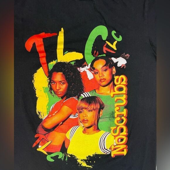 TLC Noscrubs Graphic T-shirt Women Small Black Short Sleeve Music - Picture 2 of 5